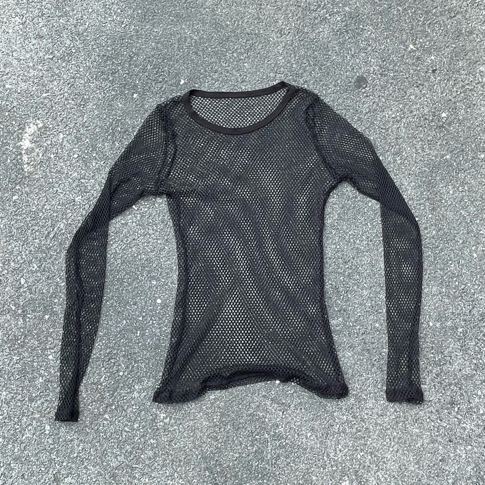 small black fishnet shirt longsleeve